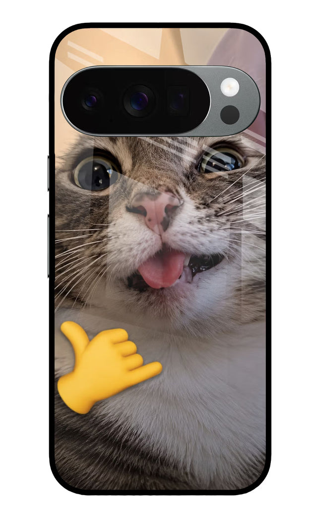 Silly Cat Call Google Pixel 10 Pro Glass Case Back Cover by Casekaro
