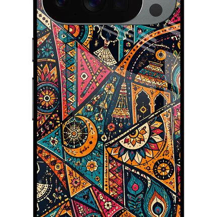 Folk Print Google Pixel 10 Pro Glass Case