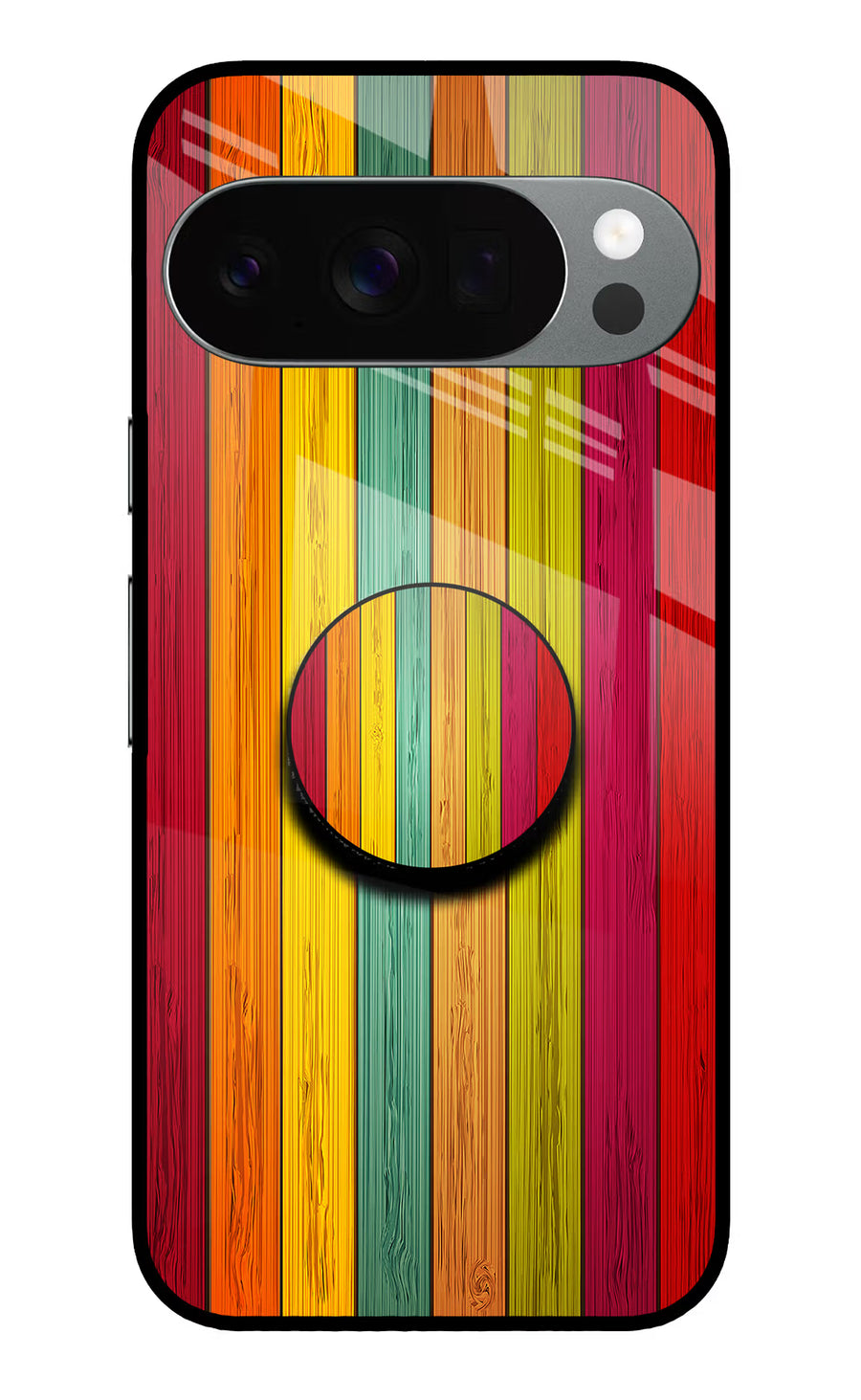 Multicolor Wooden Google Pixel 10 Pro Pop Case, Glass case