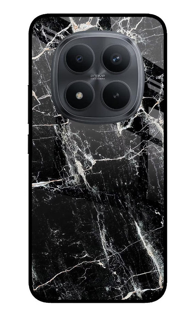 Black Marble Texture Redmi Note 15 Pro+ 5G Glass Case Back Cover by Casekaro