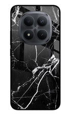Black Marble Pattern Redmi Note 15 Pro+ 5G Glass Case Back Cover by Casekaro