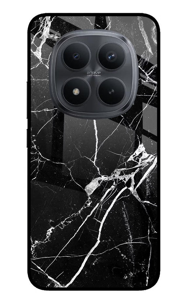 Black Marble Pattern Redmi Note 15 Pro+ 5G Glass Case Back Cover by Casekaro