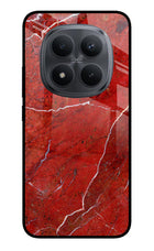 Red Marble Design Redmi Note 15 Pro+ 5G Glass Case Back Cover by Casekaro