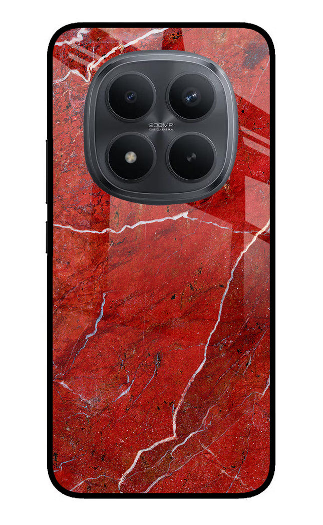 Red Marble Design Redmi Note 15 Pro+ 5G Glass Case Back Cover by Casekaro
