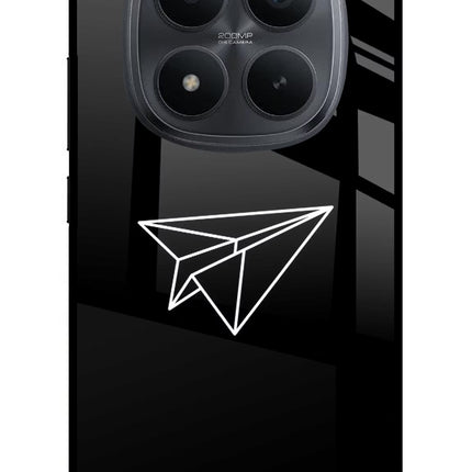 Paper Plane White Redmi Note 15 Pro+ 5G Glass Case Back Cover by Casekaro