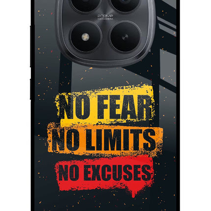 No Fear No Limits No Excuse Redmi Note 15 Pro+ 5G Glass Case Back Cover by Casekaro