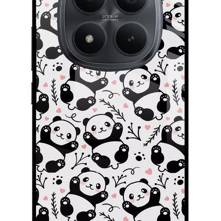Cute Panda Redmi Note 15 Pro+ 5G Glass Case Back Cover by Casekaro