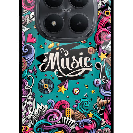 Music Graffiti Redmi Note 15 Pro+ 5G Glass Case Back Cover by Casekaro