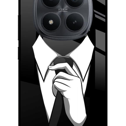 Black Tie Redmi Note 15 Pro+ 5G Glass Case Back Cover by Casekaro