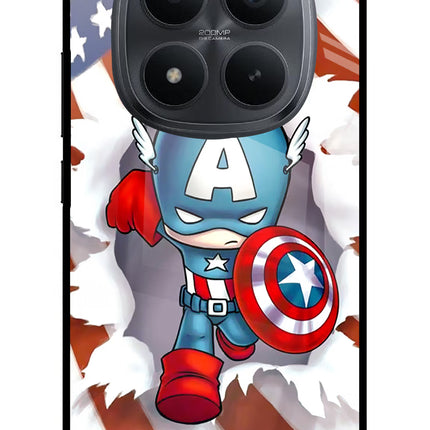 Captain America Redmi Note 15 Pro+ 5G Glass Case Back Cover by Casekaro