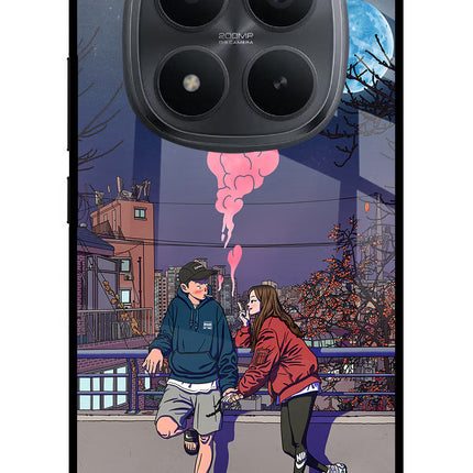 Chilling Couple Redmi Note 15 Pro+ 5G Glass Case Back Cover by Casekaro