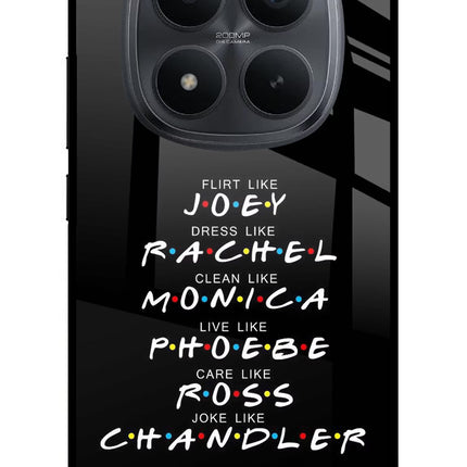 FRIENDS Character Redmi Note 15 Pro+ 5G Glass Case Back Cover by Casekaro