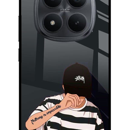 Aesthetic Boy Redmi Note 15 Pro+ 5G Glass Case Back Cover by Casekaro