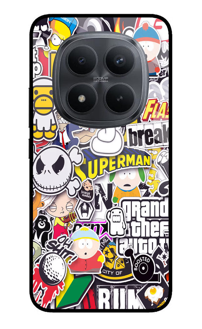 Sticker Bomb Redmi Note 15 Pro+ 5G Glass Case Back Cover by Casekaro
