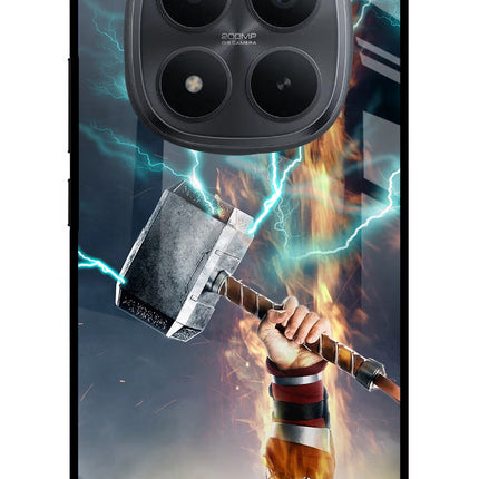 Thor Hammer Mjolnir Redmi Note 15 Pro+ 5G Glass Case Back Cover by Casekaro