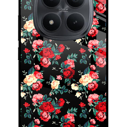 Rose Pattern Redmi Note 15 Pro+ 5G Glass Case Back Cover by Casekaro
