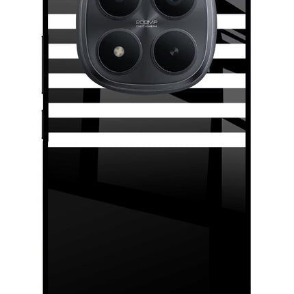 Black and White Print Redmi Note 15 Pro+ 5G Glass Case Back Cover by Casekaro