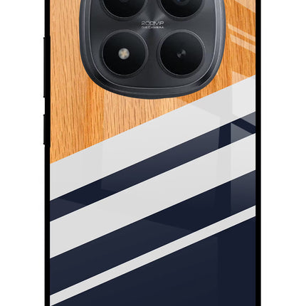 Blue and white wooden Redmi Note 15 Pro+ 5G Glass Case Back Cover by Casekaro