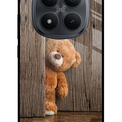Teddy Wooden Redmi Note 15 Pro+ 5G Glass Case Back Cover by Casekaro