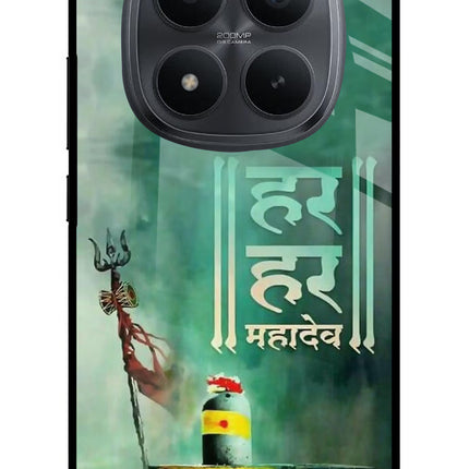 Har Har Mahadev Shivling Redmi Note 15 Pro+ 5G Glass Case Back Cover by Casekaro