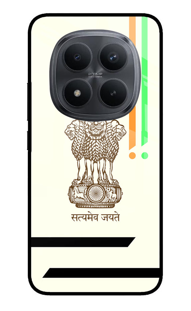 Satyamev Jayate Brown Logo Redmi Note 15 Pro+ 5G Glass Case Back Cover by Casekaro