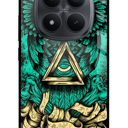 Green Owl Redmi Note 15 Pro+ 5G Glass Case Back Cover by Casekaro