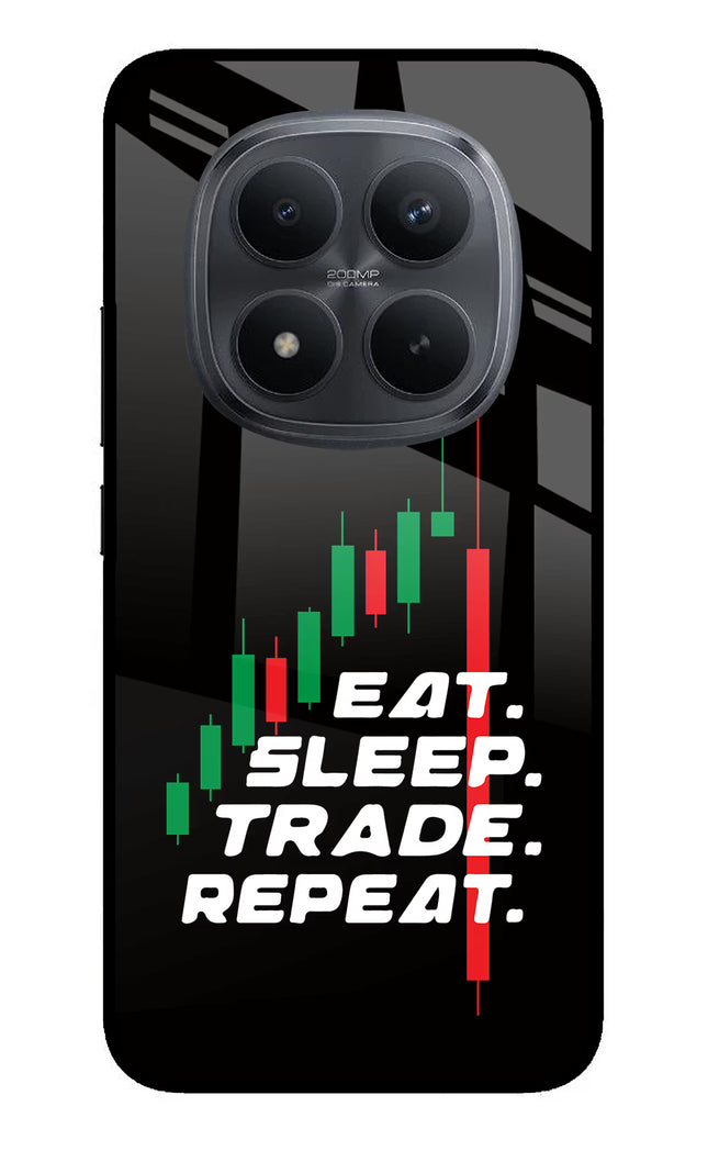 Eat Sleep Trade Repeat Redmi Note 15 Pro+ 5G Glass Case Back Cover by Casekaro