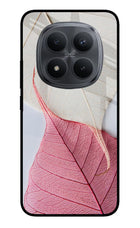 White Pink Leaf Redmi Note 15 Pro+ 5G Glass Case Back Cover by Casekaro