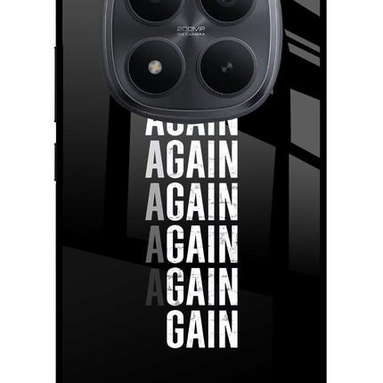 Again Again Gain Redmi Note 15 Pro+ 5G Glass Case Back Cover by Casekaro