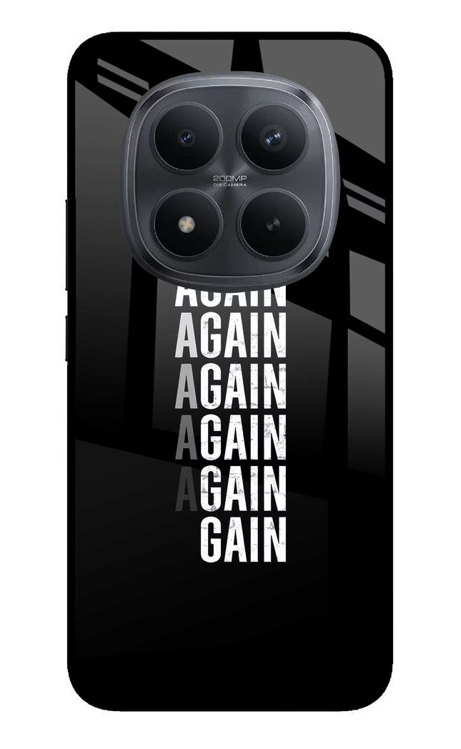 Again Again Gain Redmi Note 15 Pro+ 5G Glass Case Back Cover by Casekaro
