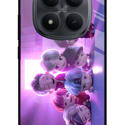 BTS Chibi Redmi Note 15 Pro+ 5G Glass Case Back Cover by Casekaro