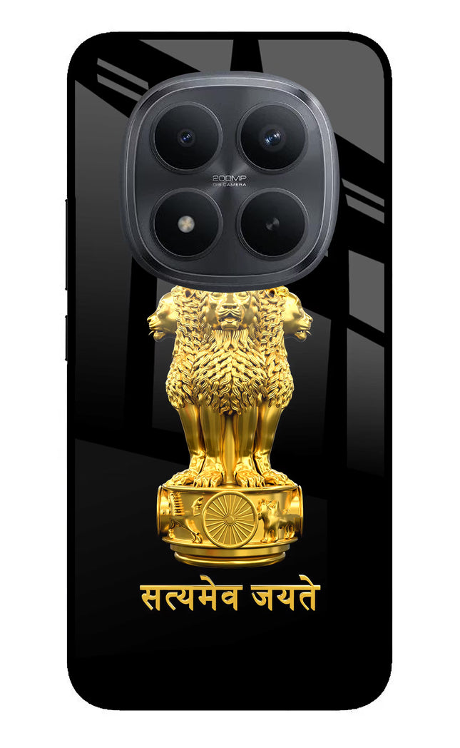 Satyamev Jayate Golden Redmi Note 15 Pro+ 5G Glass Case Back Cover by Casekaro