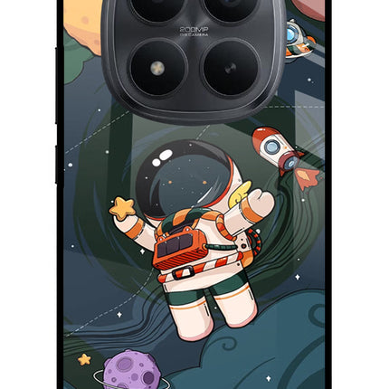 Cartoon Astronaut Redmi Note 15 Pro+ 5G Glass Case Back Cover by Casekaro
