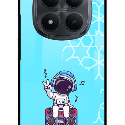 Cute Astronaut Chilling Redmi Note 15 Pro+ 5G Glass Case Back Cover by Casekaro
