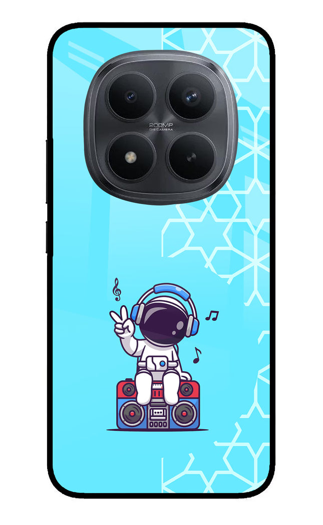Cute Astronaut Chilling Redmi Note 15 Pro+ 5G Glass Case Back Cover by Casekaro
