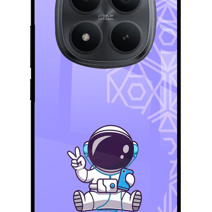 Cute Astronaut Chilling Redmi Note 15 Pro+ 5G Glass Case Back Cover by Casekaro