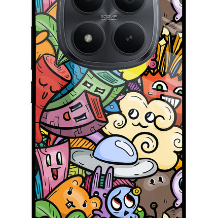 Veggie Doodle Redmi Note 15 Pro+ 5G Glass Case Back Cover by Casekaro