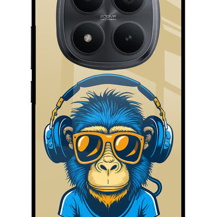 Monkey Headphone Redmi Note 15 Pro+ 5G Glass Case Back Cover by Casekaro