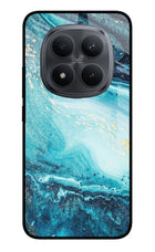 Blue Glitter Marble Redmi Note 15 Pro+ 5G Glass Case Back Cover by Casekaro