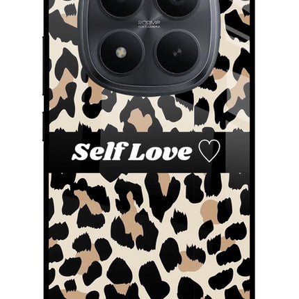 Leopard Print Self Love Redmi Note 15 Pro+ 5G Glass Case Back Cover by Casekaro
