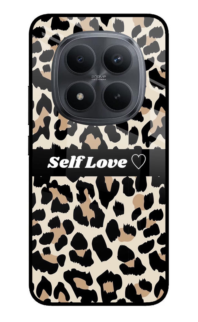 Leopard Print Self Love Redmi Note 15 Pro+ 5G Glass Case Back Cover by Casekaro