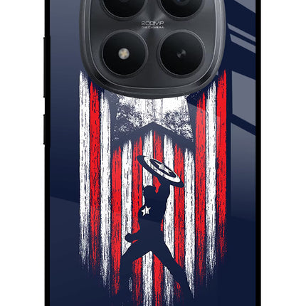 Captain America Marvel Art Redmi Note 15 Pro+ 5G Glass Case Back Cover by Casekaro