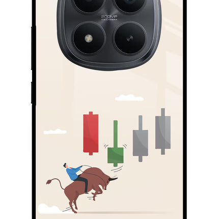 Bull Trading Momentum Redmi Note 15 Pro+ 5G Glass Case Back Cover by Casekaro