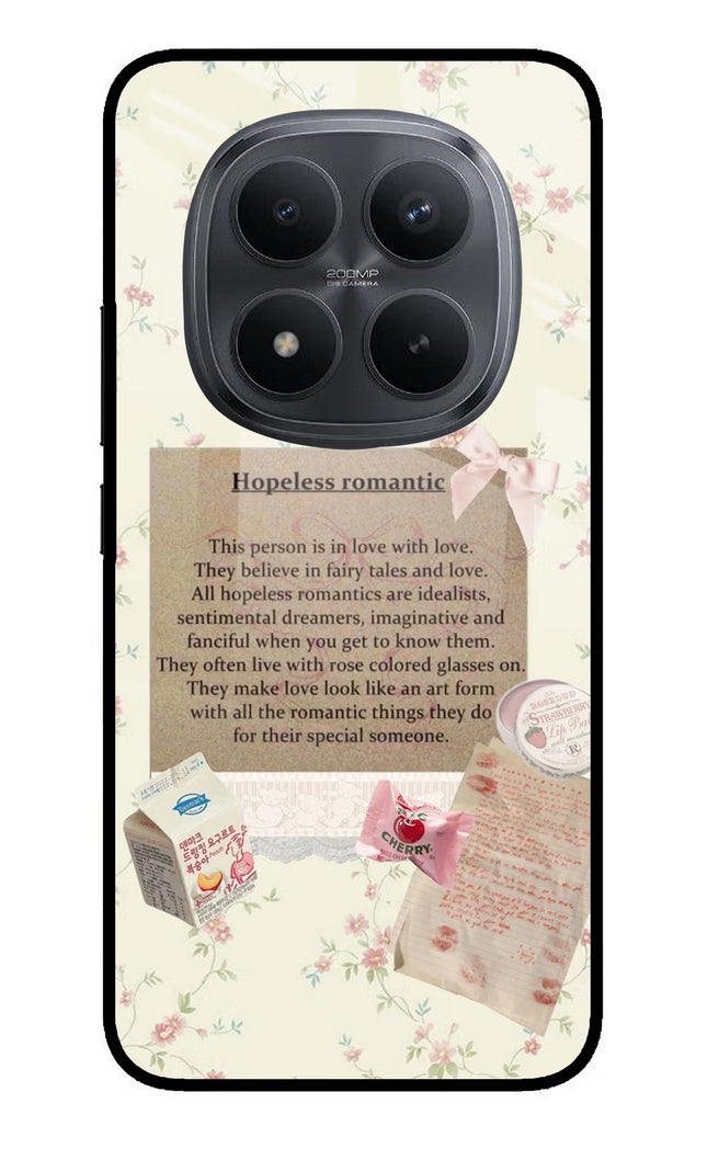 Hopeless Romantic Redmi Note 15 Pro+ 5G Glass Case Back Cover by Casekaro