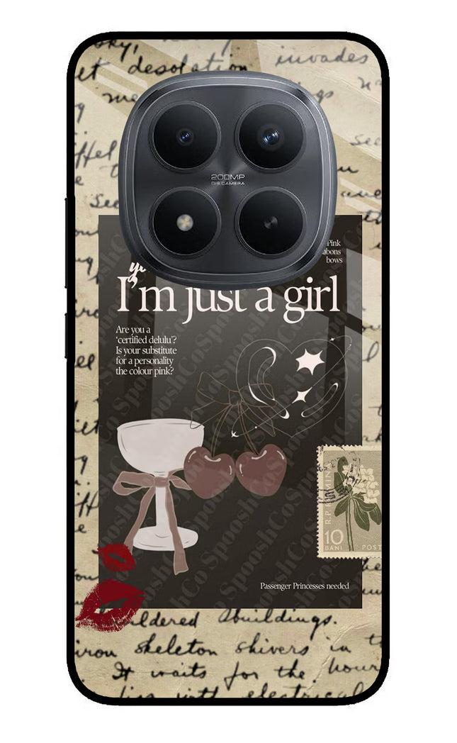 I am just a girl Redmi Note 15 Pro+ 5G Glass Case Back Cover by Casekaro