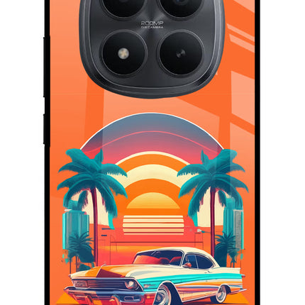 Palm Drive 80s Redmi Note 15 Pro+ 5G Glass Case Back Cover by Casekaro