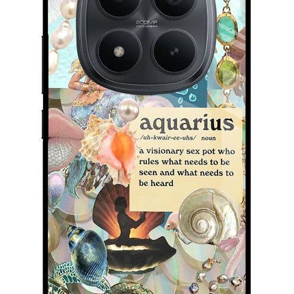 Aquarius Zodiac Redmi Note 15 Pro+ 5G Glass Case Back Cover by Casekaro