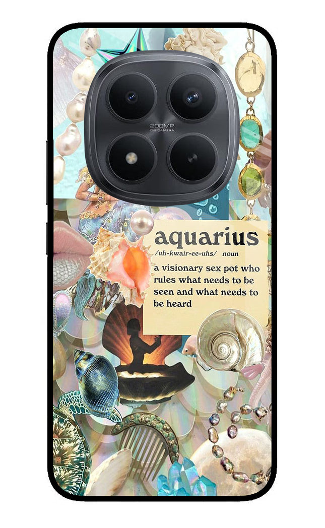 Aquarius Zodiac Redmi Note 15 Pro+ 5G Glass Case Back Cover by Casekaro