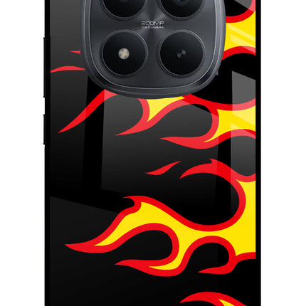 Side Sweep Flames Redmi Note 15 Pro+ 5G Glass Case Back Cover by Casekaro