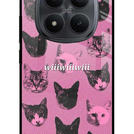 Pink Cats Redmi Note 15 Pro+ 5G Glass Case Back Cover by Casekaro
